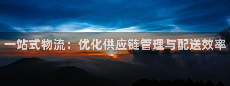 ,优游国际账号注册:一站式物流:优化